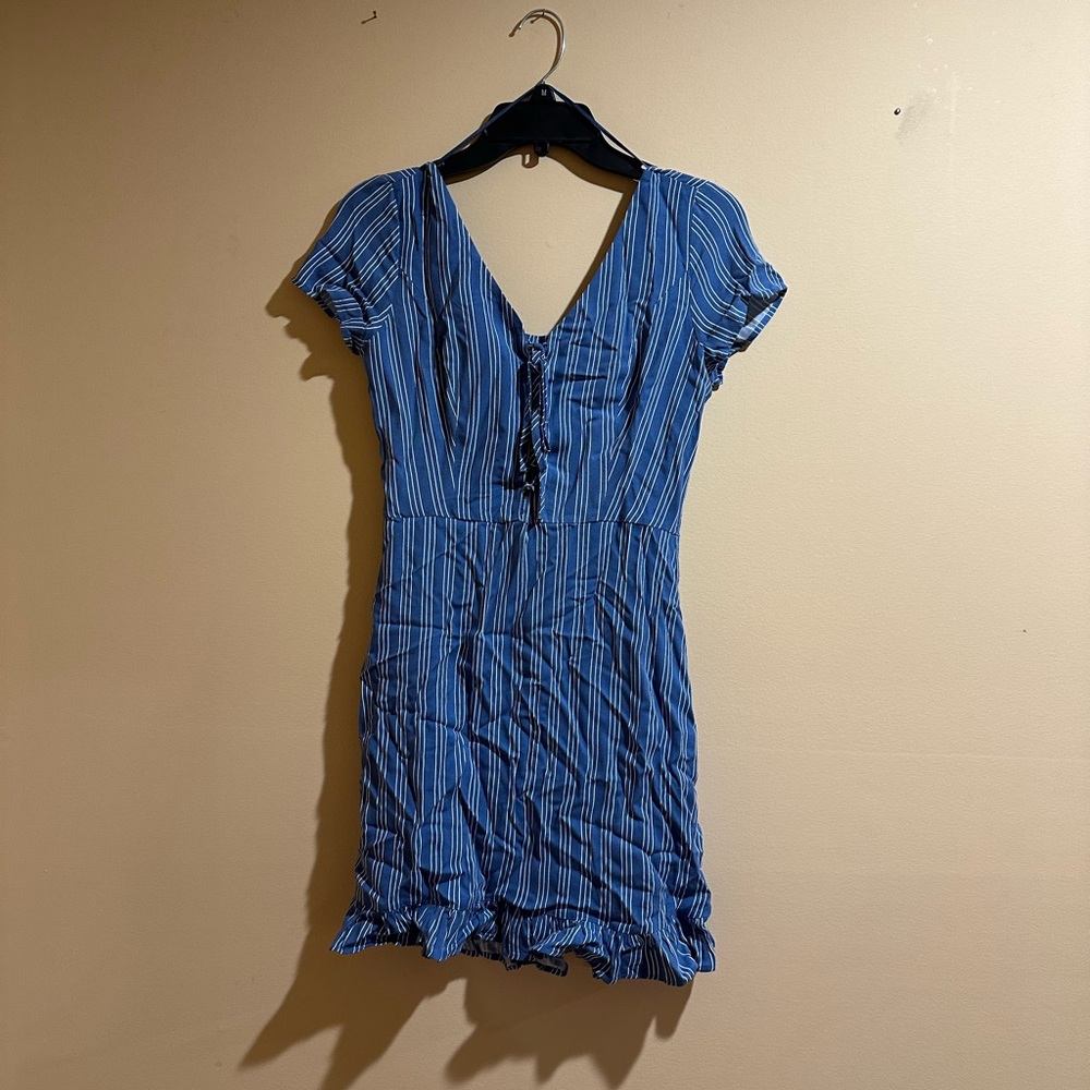 Hollister Blue and White Striped Dress